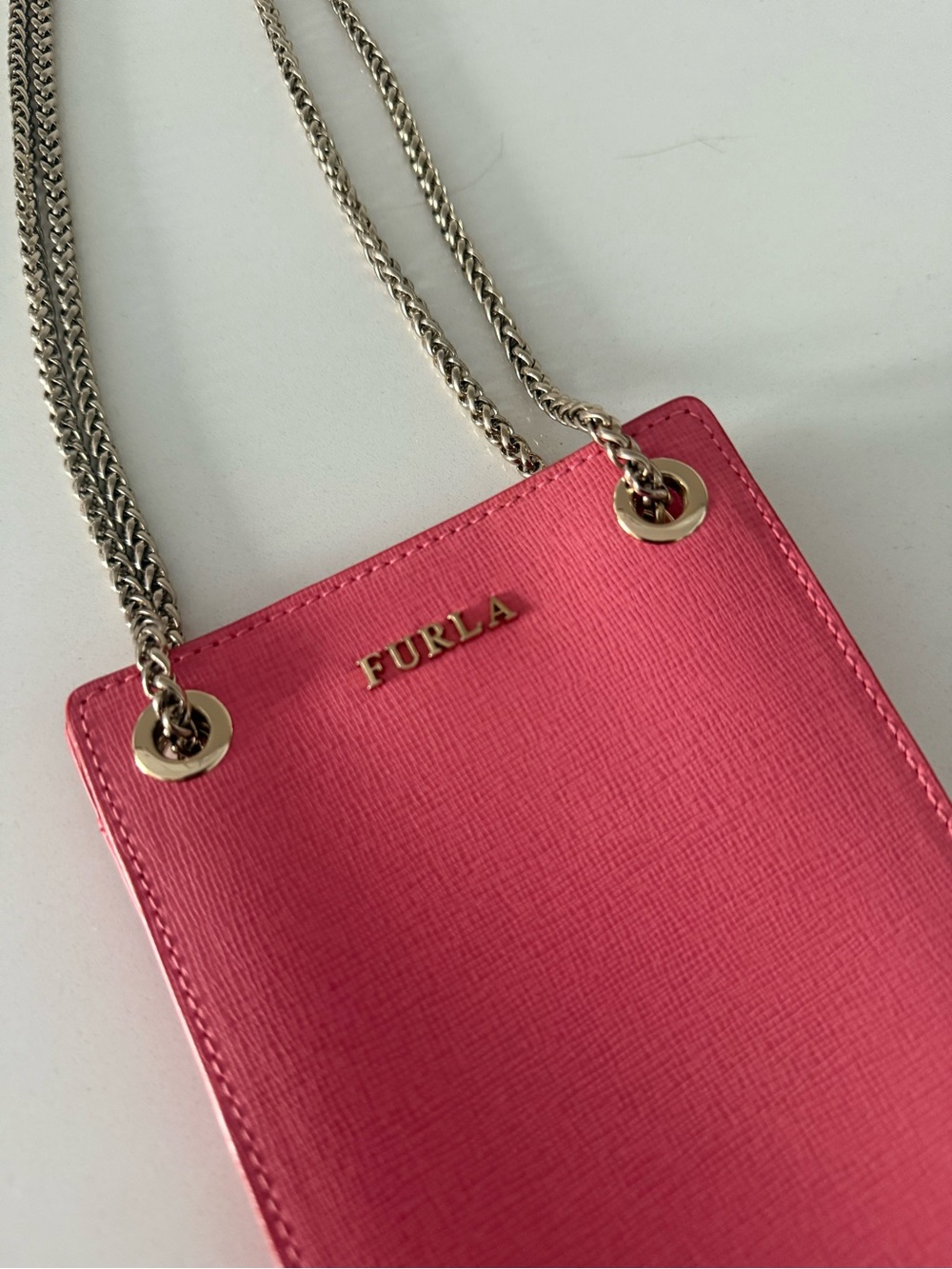 Furla Pink Small Crossbody Bag with Chain Strap